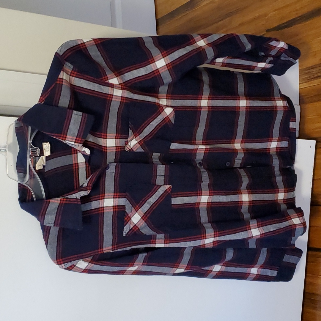 Plaid Button-Down Top